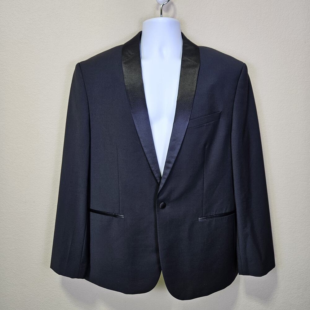 Express Black Tuxedo Jacket 44R Slim Stretch Wool Shawl Formal Wedding Dance Tux